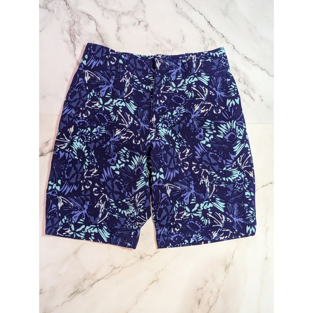 Under Armour Womens Blue Floral Golf Shorts Performance Athletic Size 6